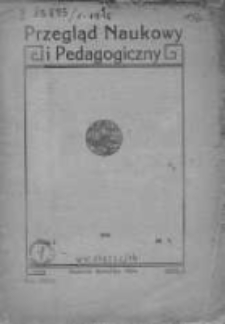 Przegląd Naukowy i Pedagogiczny 1916, T. I, Nr 1
