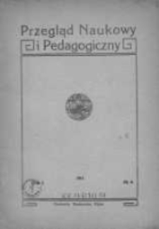 Przegląd Naukowy i Pedagogiczny 1916, T. I, Nr 4