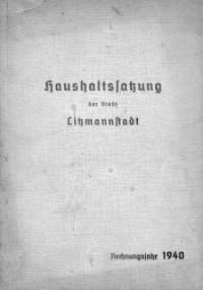 Haushaltssatzung der Stadt Litzmannstadt fur das Rechnungsjahr 1940