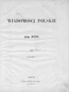 Wiadomości Polskie 1858, Nr 1