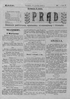 Prąd : dziennik polityczny, społeczny, ekonomiczny i literacki 13 grudzień R. 5. 1914 nr 7