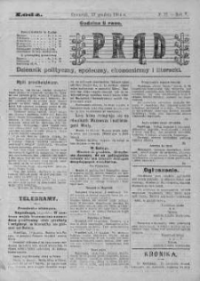 Prąd : dziennik polityczny, społeczny, ekonomiczny i literacki 17 grudzień R. 5. 1914 nr 11