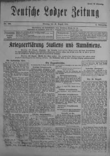 Deutsche Lodzer Zeitung 28 sierpień 1916 nr 238