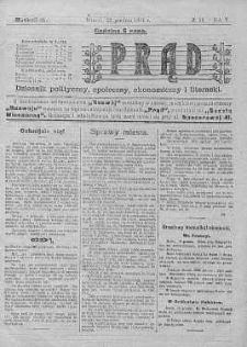 Prąd : dziennik polityczny, społeczny, ekonomiczny i literacki 22 grudzień R. 5. 1914 nr 14