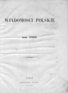 Wiadomości Polskie 1860, Nr 1