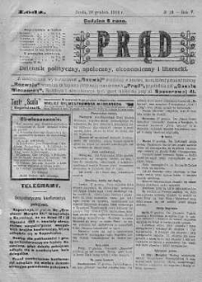 Prąd : dziennik polityczny, społeczny, ekonomiczny i literacki 30 grudzień R. 5. 1914 nr 19