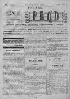 Prąd : dziennik polityczny, społeczny, ekonomiczny i literacki 31 grudzień R. 5. 1914 nr 20