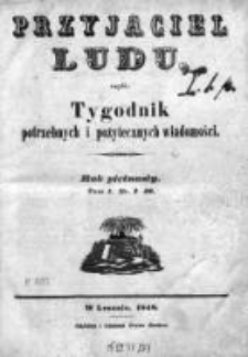 Przyjaciel Ludu czyli Tygodnik potrzebnych i pożytecznych wiadomości 1848, Nr 1
