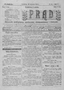 Prąd : dziennik polityczny, społeczny, ekonomiczny i literacki 24 styczeń R. 6. 1915 nr 23