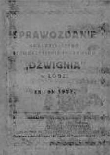 Sprawozdanie Spółdzielczego Stowarzyszenia Spożywców "Dźwignia" w Łodzi 1927