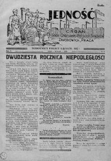Jedność: organ Rady Okręgowej Polskich Związków Zawodowych Praca listopad 1938 nr 11
