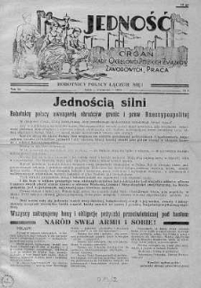 Jedność: organ Rady Okręgowej Polskich Związków Zawodowych Praca kwiecień 1939 nr 4