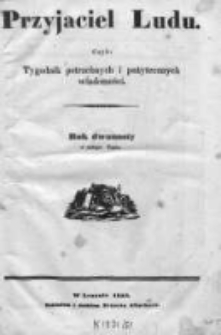 Przyjaciel Ludu czyli Tygodnik potrzebnych i pożytecznych wiadomości 1845, R.12, Nr 1