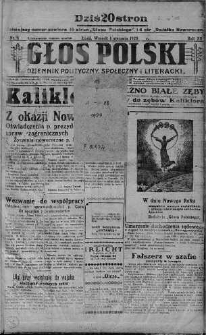 Głos Polski : dziennik polityczny, społeczny i literacki 1styczeń 1929 nr 1