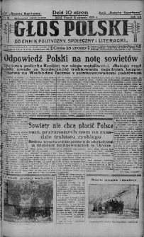 Głos Polski : dziennik polityczny, społeczny i literacki 11 styczeń 1929 nr 11
