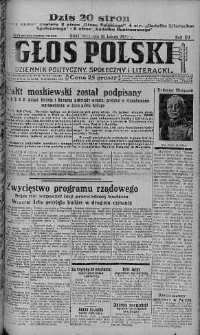 Głos Polski : dziennik polityczny, społeczny i literacki 10 luty 1929 nr 40