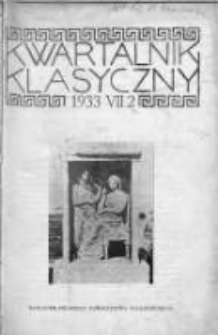 Kwartalnik Klasyczny 1933, R. VII, Nr 2