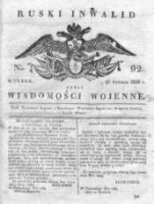 Ruski inwalid czyli wiadomości wojenne 1820, Nr 92