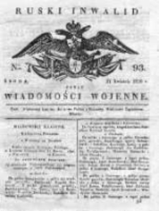 Ruski inwalid czyli wiadomości wojenne 1820, Nr 93