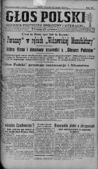 Głos Polski : dziennik polityczny, społeczny i literacki 19 luty 1929 nr 49