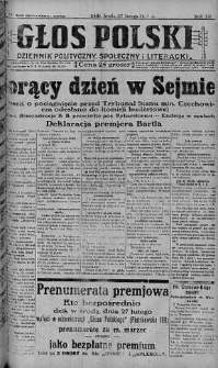 Głos Polski : dziennik polityczny, społeczny i literacki 27 luty 1929 nr 57