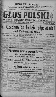 Głos Polski : dziennik polityczny, społeczny i literacki 3 marzec 1929 nr 61