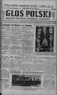 Głos Polski : dziennik polityczny, społeczny i literacki 16 marzec 1929 nr 74
