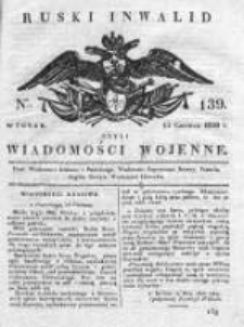 Ruski inwalid czyli wiadomości wojenne 1820, Nr 139