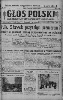 Głos Polski : dziennik polityczny, społeczny i literacki 29 marzec 1929 nr 87