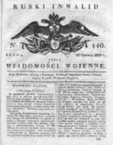 Ruski inwalid czyli wiadomości wojenne 1820, Nr 140