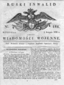 Ruski inwalid czyli wiadomości wojenne 1820, Nr 181