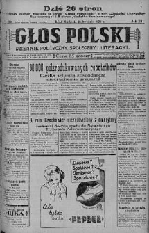 Głos Polski : dziennik polityczny, społeczny i literacki 21 kwiecień 1929 nr 108