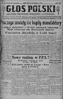Głos Polski : dziennik polityczny, społeczny i literacki 23 kwiecień 1929 nr 110