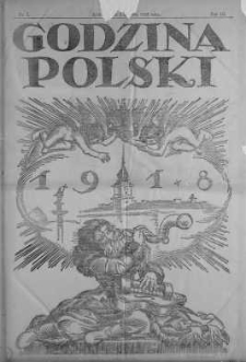 Godzina Polski : dziennik polityczny, społeczny i literacki 1 styczeń 1918 nr 1