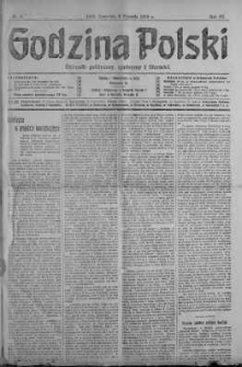 Godzina Polski : dziennik polityczny, społeczny i literacki 3 styczeń 1918 nr 3