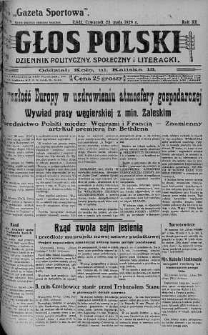 Głos Polski : dziennik polityczny, społeczny i literacki 23 maj 1929 nr 139
