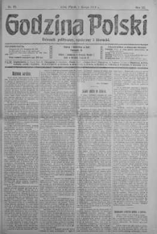 Godzina Polski : dziennik polityczny, społeczny i literacki 1 luty 1918 nr 32