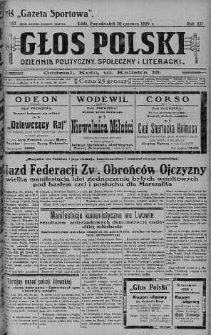 Głos Polski : dziennik polityczny, społeczny i literacki 10 czerwiec 1929 nr 157