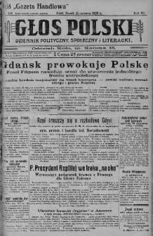 Głos Polski : dziennik polityczny, społeczny i literacki 21 czerwiec 1929 nr 168