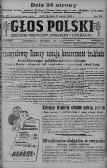 Głos Polski : dziennik polityczny, społeczny i literacki 23 czerwiec 1929 nr 170