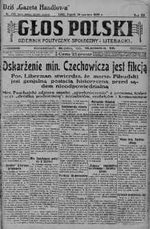 Głos Polski : dziennik polityczny, społeczny i literacki 28 czerwiec 1929 nr 175
