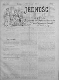 Jedność: organ Stowarzyszenia Zawodowego Robotników Przemysłu Włóknistego 29 listopad 1907 nr 28
