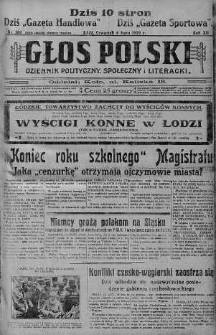 Głos Polski : dziennik polityczny, społeczny i literacki 4 lipiec 1929 nr 180