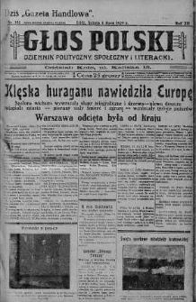 Głos Polski : dziennik polityczny, społeczny i literacki 6 lipiec 1929 nr 182