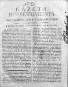 Korespondent Warszawski Donoszący Wiadomości Krajowe i Zagraniczne 1809, Nr 61