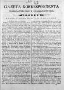Gazeta Korrespondenta Warszawskiego y Zagranicznego 1800, Nr 49