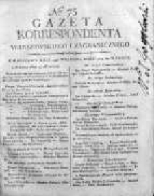 Korespondent Warszawski Donoszący Wiadomości Krajowe i Zagraniczne 1809, Nr 75