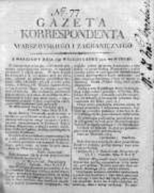 Korespondent Warszawski Donoszący Wiadomości Krajowe i Zagraniczne 1809, Nr 77