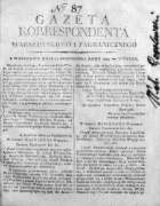 Korespondent Warszawski Donoszący Wiadomości Krajowe i Zagraniczne 1809, Nr 87