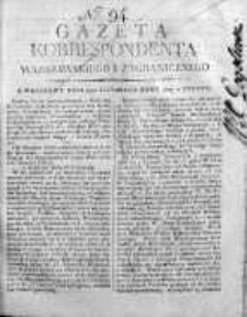 Korespondent Warszawski Donoszący Wiadomości Krajowe i Zagraniczne 1809, Nr 94